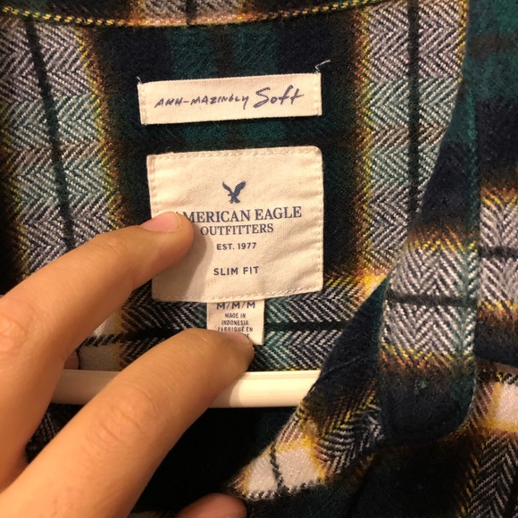 DARK GREEN AND BLUE PLAID SHIRT! - Picture 3 of 3